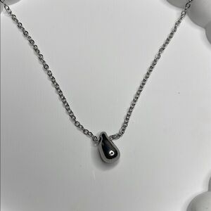 You Make Me Sad Teardrop Pendant Necklace. Silver plated necklace